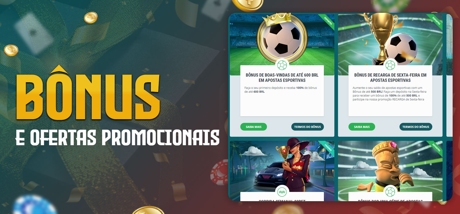 bônus e promoções