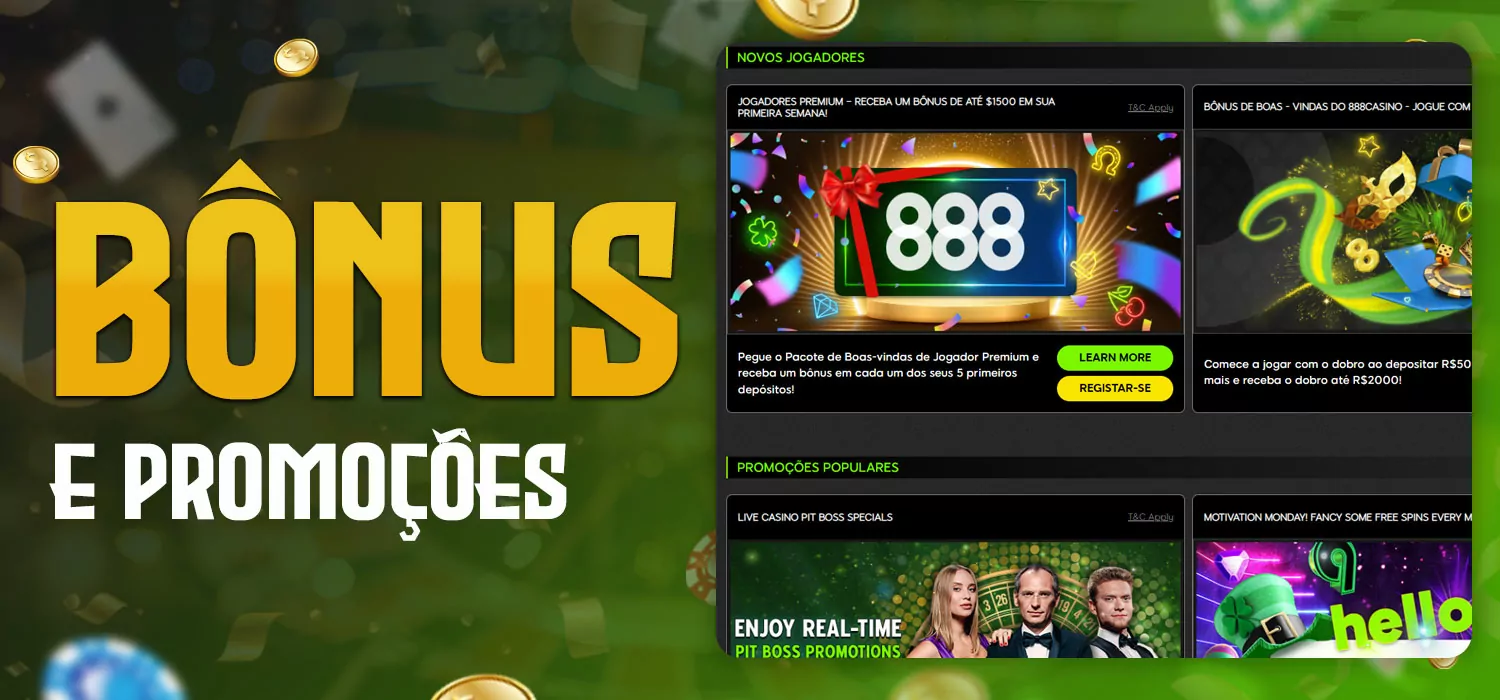 bônus e promoções