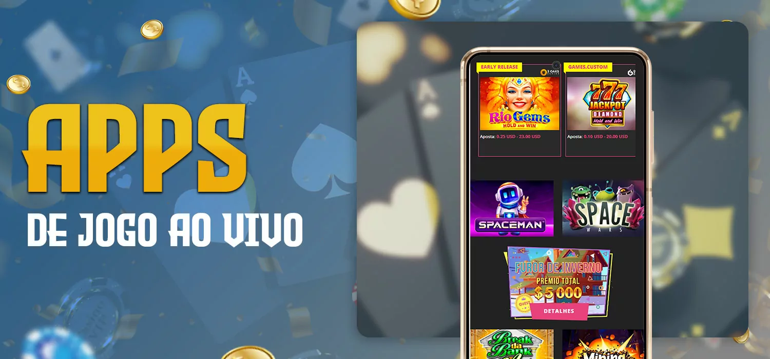 aplicativos e dispositivos móveis de jogo ao vivo