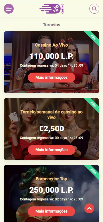 yoyocasino app torneios