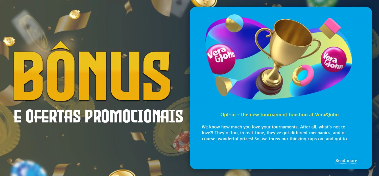 bônus, promoções e oportunidades