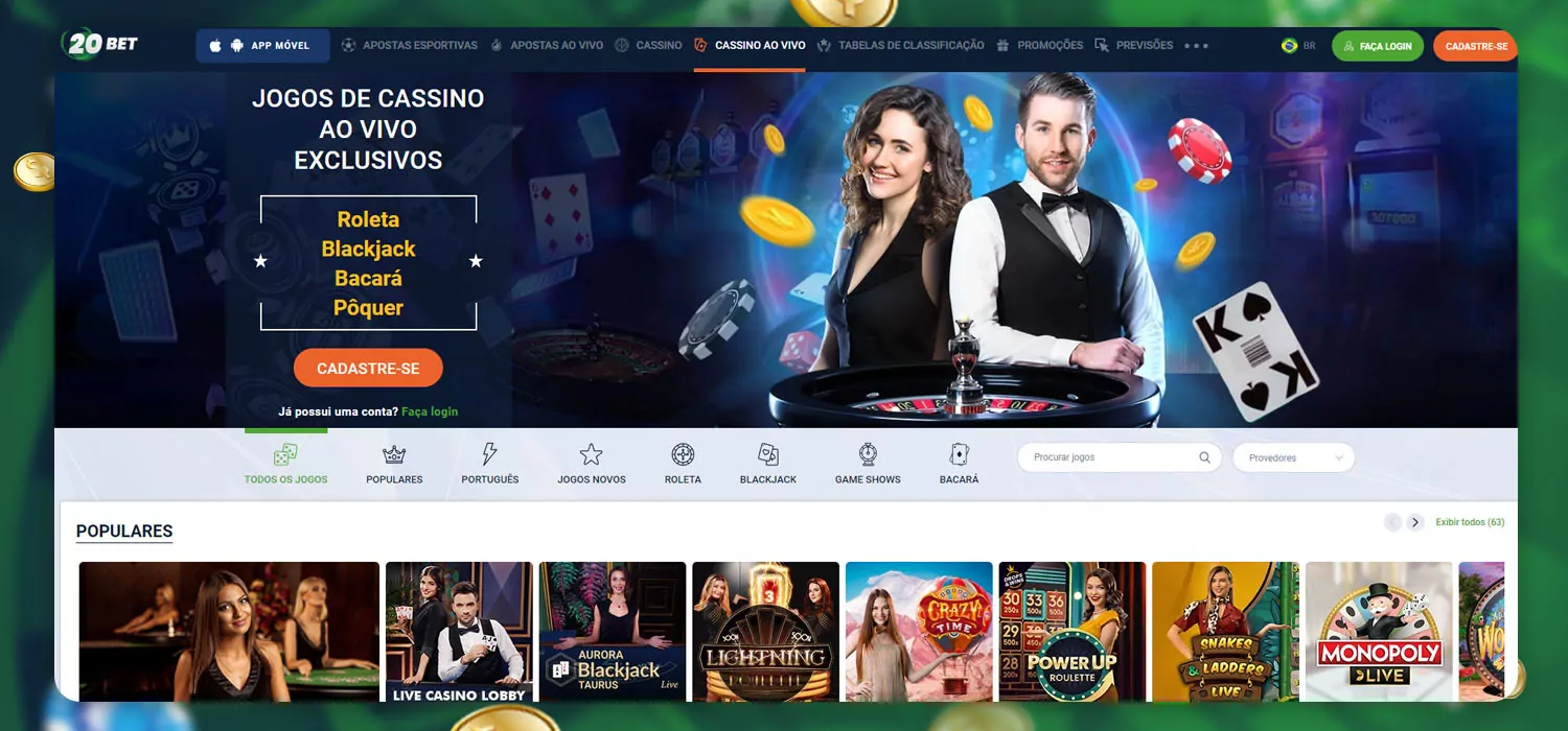20bet cassino ao vivo