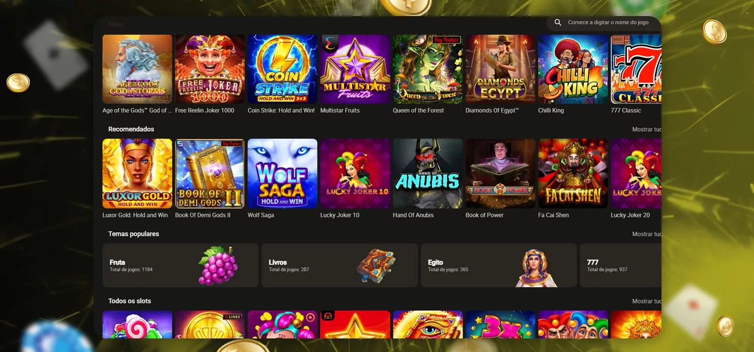 seleção de jogos de casino parimatch