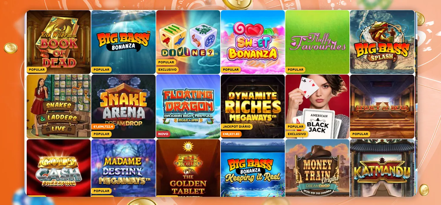 seleção de jogos do bacana play casino