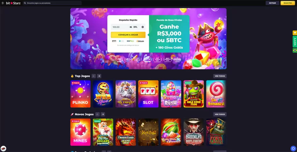 layout e navegação do bitstarz casino