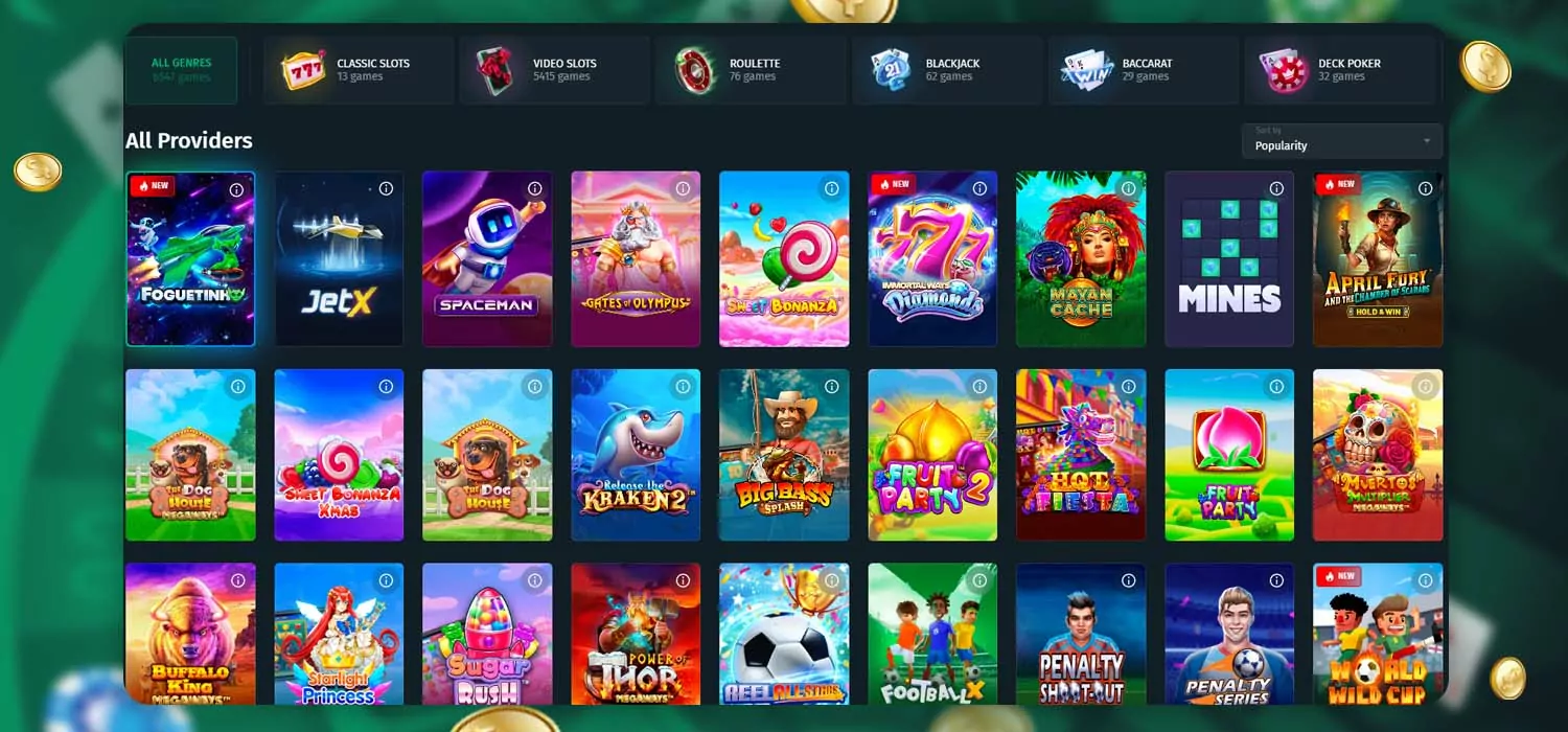 seleção de jogos do vertbet casino