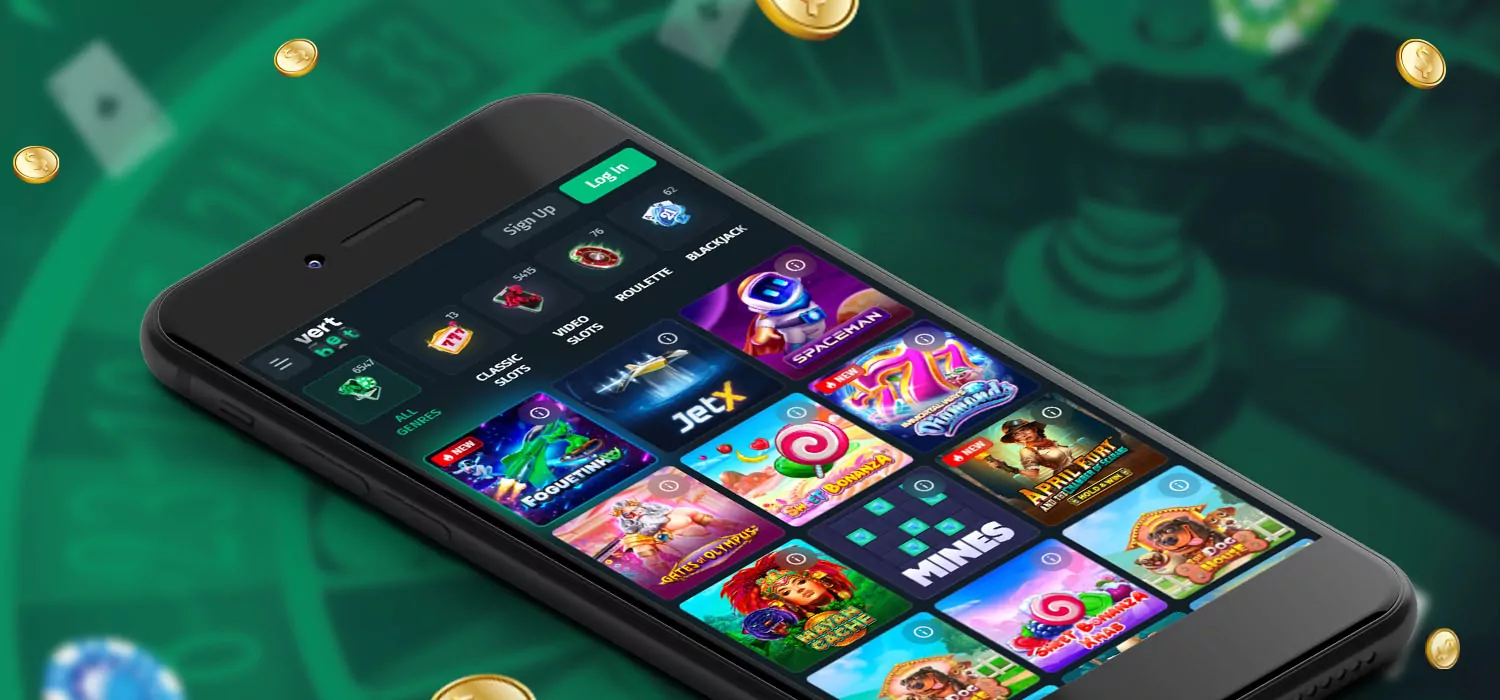 versão de computador e mobile do vertbet casino